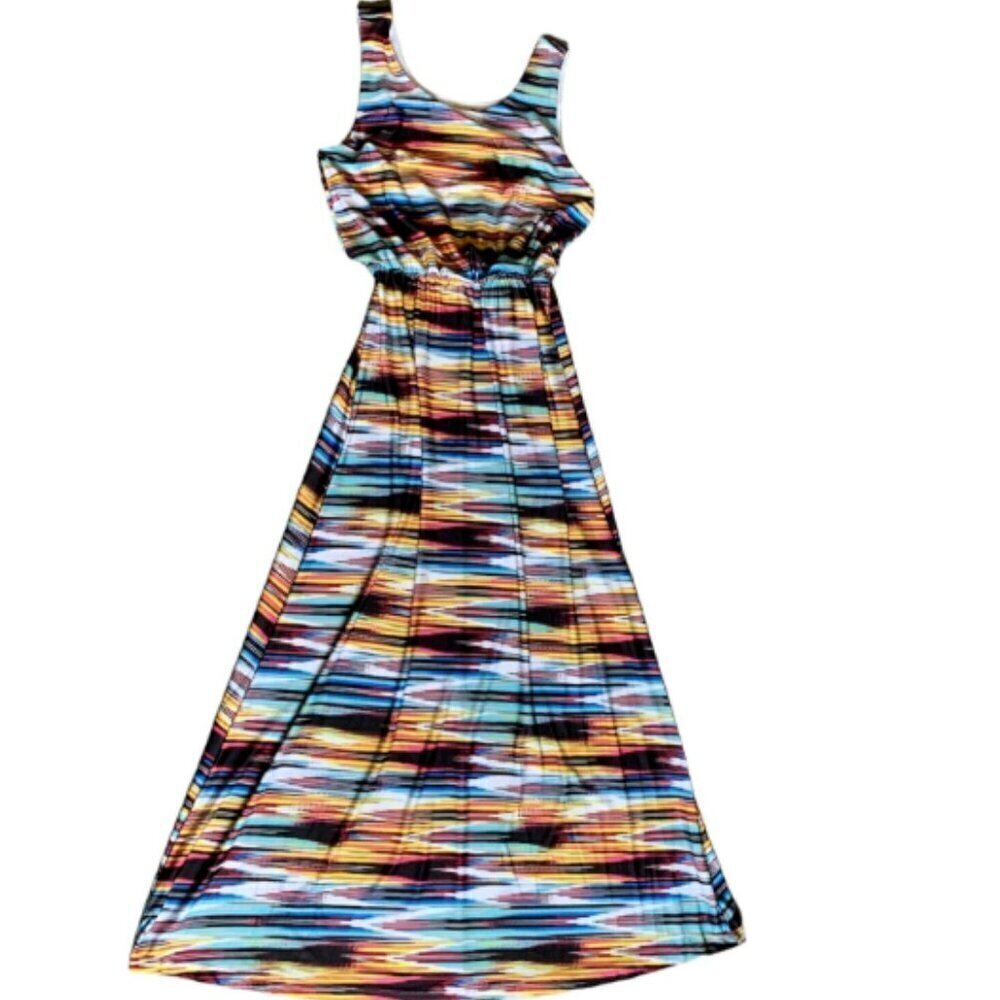 One World Multicolor Sleeveless Maxi Dress S‎ #359K